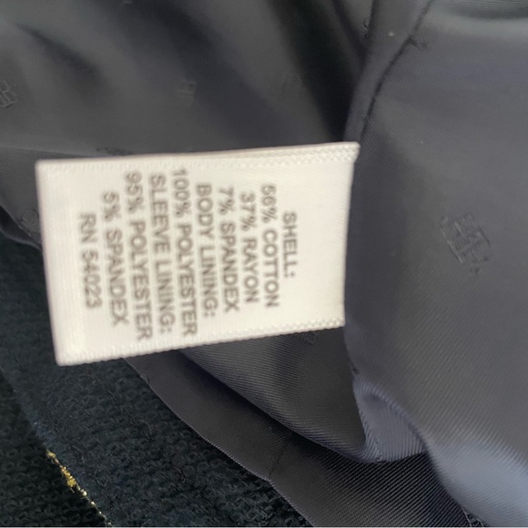 Banana Republic Navy Tweed Gold Rimmed Jacket - Picture 6 of 6